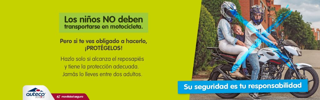 Niños, moto, tránsito Colombia, seguridad vial, Auteco Social,