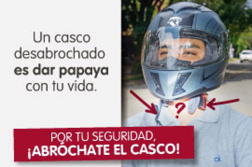 LLEVAR TU CASCO SIN ABROCHAR PUEDE SER IGUAL A NO USARLO