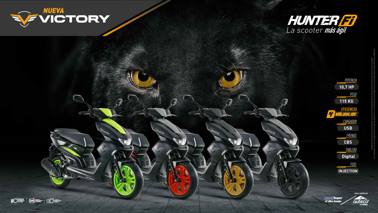 Especificaciones técnicasy colores - Motocicleta Victory Hunter Fi