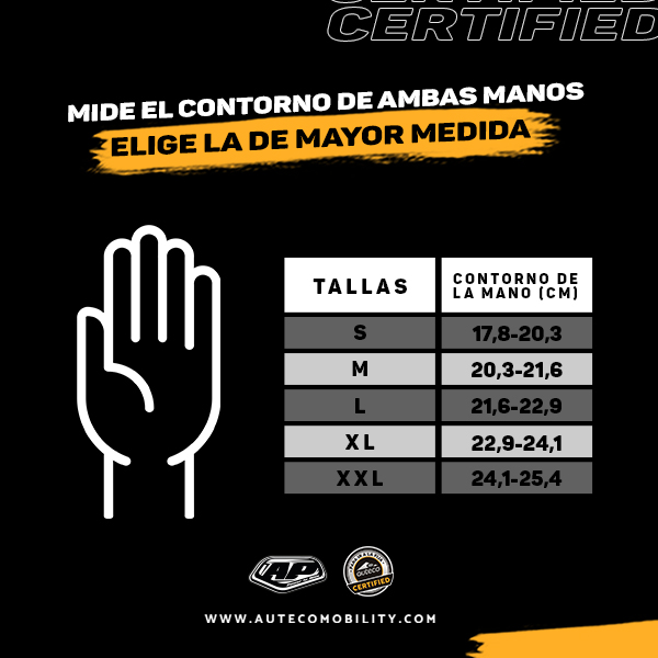 Medir talla guantes - Auteco Certified