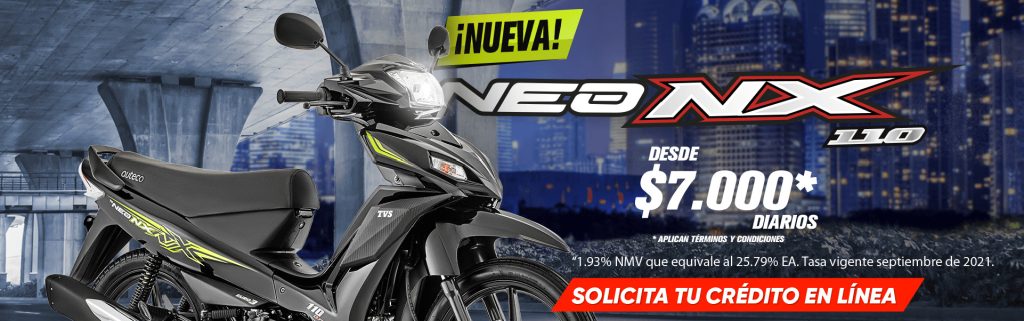 Motos TVS - Crédito NEO NX - Auteco